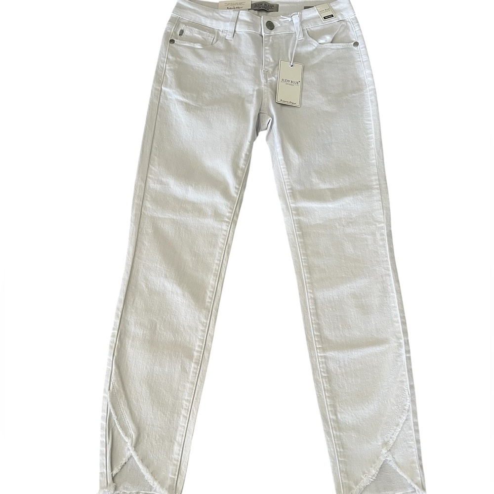 NWT Judy Blue White Tulip Hem Skinny Fit SIZE:3/26